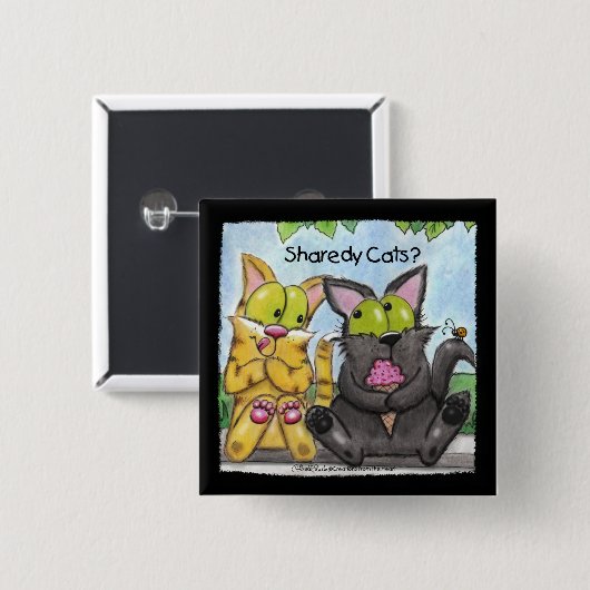 Sharedy Cats - Albern und Tig Button (Vorne & Hinten)