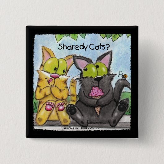 Sharedy Cats - Albern und Tig Button (Vorderseite)