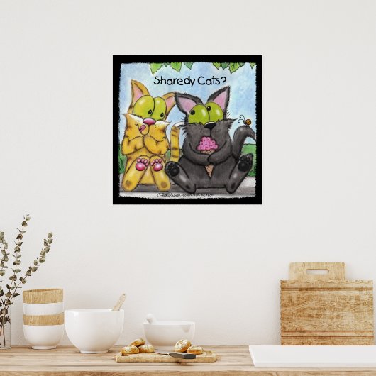 Sharedy Cats - Albern und Tig Poster (Küche)