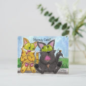 Sharedy Cats - Albern und Tig Postkarte (Stehend Vorderseite)