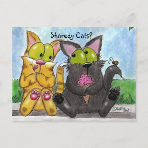 Sharedy Cats - Albern und Tig Postkarte