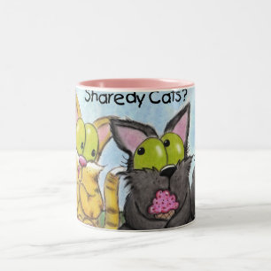 Sharedy Cats - Albern und Tig Zweifarbige Tasse