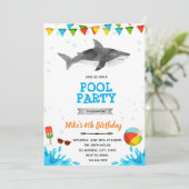 Shari Beach Pool Party Einladung (Stehend Vorderseite)