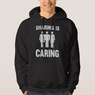 Sharing ist Gekümmert Polyamory Throuple Poly Swin Hoodie