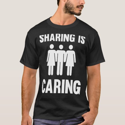Sharing ist Gekümmert Polyamory Throuple Poly Swin T-Shirt (Vorderseite)