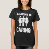 Sharing ist Gekümmert Polyamory Throuple Poly Swin T-Shirt (Vorderseite)