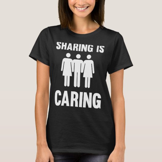 Sharing ist Gekümmert Polyamory Throuple Poly Swin T-Shirt (Vorderseite)