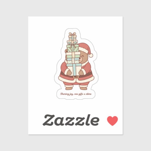 Sharing Joy Christmas Sticker | Cute Santa Gift (Blatt)