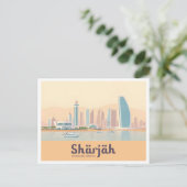 Sharjah UAE Pastel Travel Postkarte (Stehend Vorderseite)