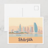 Sharjah UAE Pastel Travel Postkarte (Vorne/Hinten)
