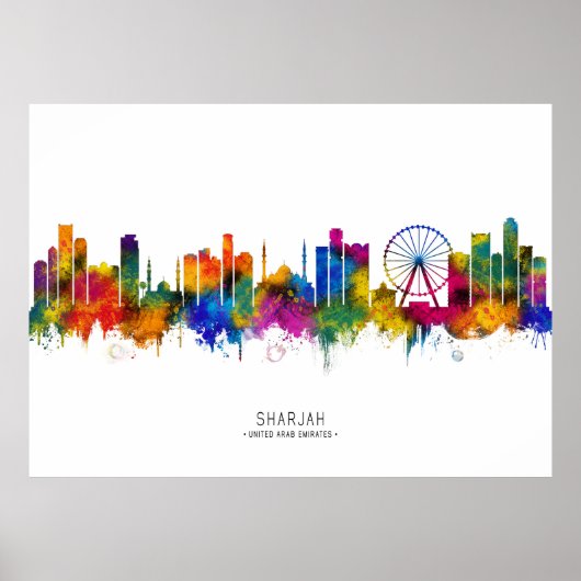 Sharjah UAE Skyline Poster (Vorne)