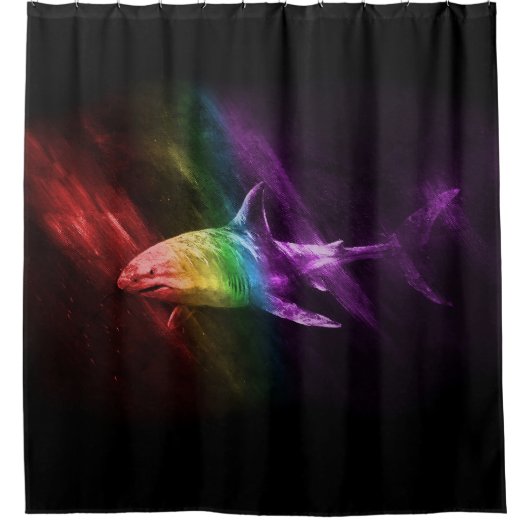 Shark 2 Pride Duschvorhang (Vorderseite)