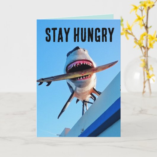 SHARK ABSCHLUSS GREETCARD KARTE (Gelbe Blume)