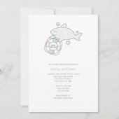 Shark Ahoy Baby Shower Einladung (Vorderseite)