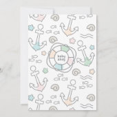 Shark Ahoy Baby Shower Einladung (Rückseite)