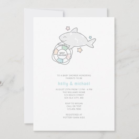 Shark Ahoy Einladung (Vorderseite)