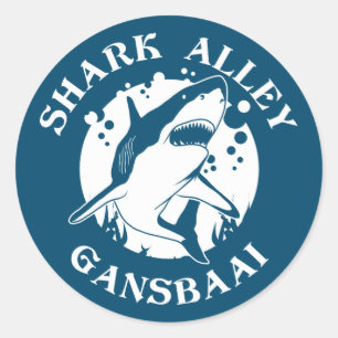 Shark Alley - Gansbaai Shark Scuba Diving Runder Aufkleber