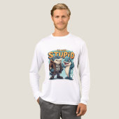 Shark and Dolphin "I'm With Stupid" Funny design Tri-Blend Shirt (Vorderseite komplett)