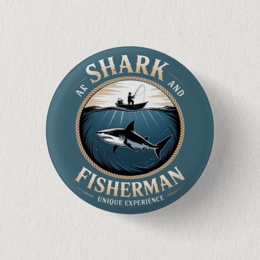 Shark and Fisherman Button (Vorderseite)