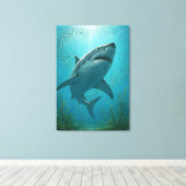 Shark and Small Fish Underwater Scene Leinwanddruck (Insitu (Holzboden))