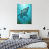 Shark and Small Fish Underwater Scene Leinwanddruck (Insitu (Schlafzimmer))