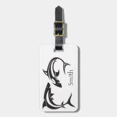 Shark Art Personalisiert Name Gepäckanhänger (Vorderseite vertikal)