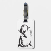 Shark Art Personalisiert Name Gepäckanhänger (Rückseite vertikal)
