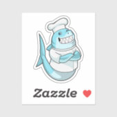 Shark as Chef with Cooking apron Aufkleber (Blatt)