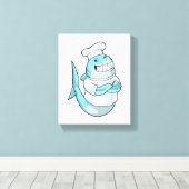 Shark as Chef with Cooking apron Leinwanddruck (Insitu (Holzboden))