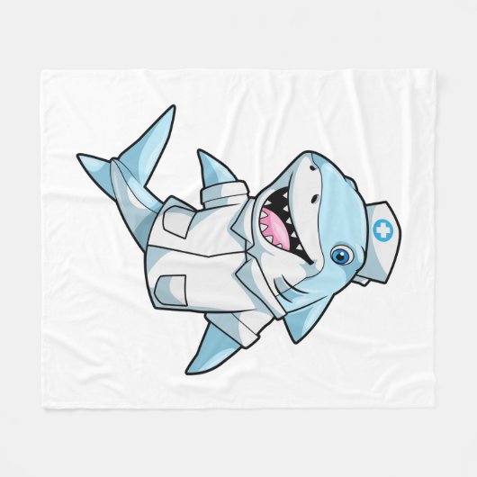 Shark as Nurse with Coat Fleecedecke (Vorderseite (Horizontal))