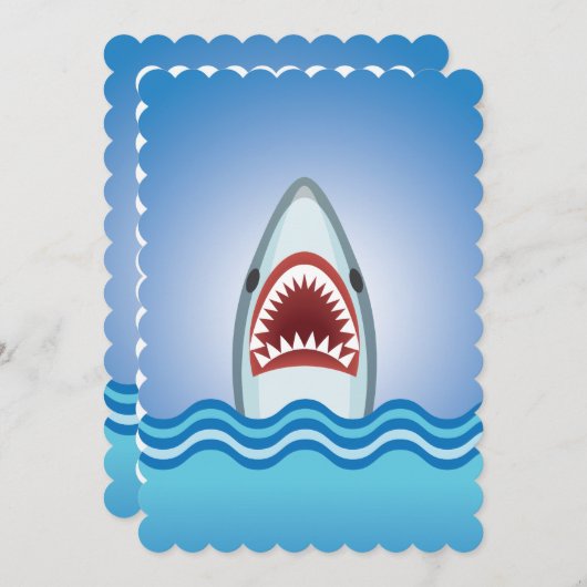 Shark Attack Dive Club Event oder Party auf einem  Einladung (Vorne/Hinten)