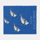 "SHARK ATTACK" Fleecedecke & personalisierter Name (Vorderseite (Horizontal))