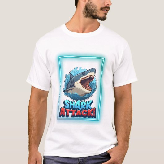Shark Attack Graphic T-Shirt – Bold Ocean Predator (Vorderseite)