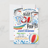 Shark Attack Pool Party Einladung (Vorderseite)