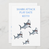 "SHARK ATTACK" SPIELDATUM EINLADUNG (Vorne/Hinten)