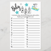 SHARK BABY ABC BABY SHOWER GAME CARD FLYER (Vorne)