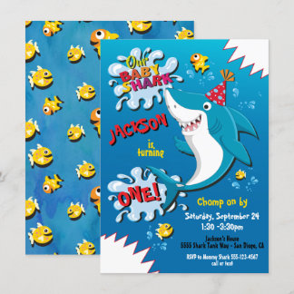 Shark Baby Birthday Party Einladung