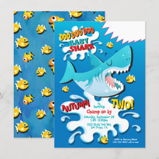 Shark Baby Birthday Party Einladung