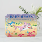 Shark 🦈 Baby Cool Fab Phantastisches Birthday Oce Einladung (Stehend Vorderseite)