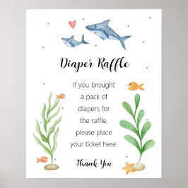 Shark Baby Duft Windeln Raffle-Zeichen Poster