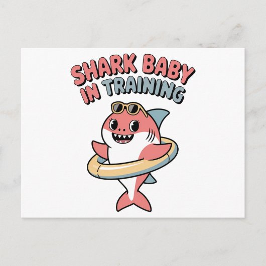 Shark Baby in Training | Kids Feiertagspostkarte (Vorderseite)