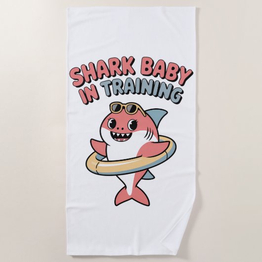 Shark Baby in Training | Kids Strandtuch (Vorderseite)