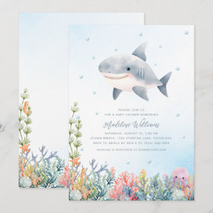 Shark Baby Shower Einladung