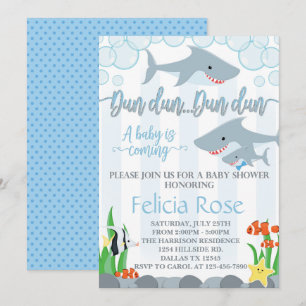 Shark Baby Shower Einladung Junge einladen