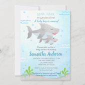 Shark Baby Shower Einladungen für Baby (Vorderseite)