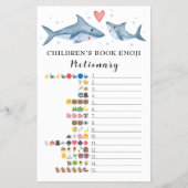 Shark Baby Shower Kinderbuch Emoji Pictionary Flyer (Vorne)