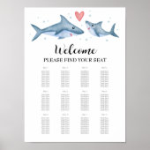 Shark Baby Shower Seekartenzeichen Poster (Vorne)