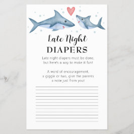 Shark Baby Shower Spate Night Diapers Addon Card Flyer