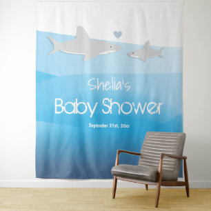 Shark Baby Shower Wandteppich