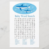 Shark Baby Shower Word Search Game (Vorderseite)